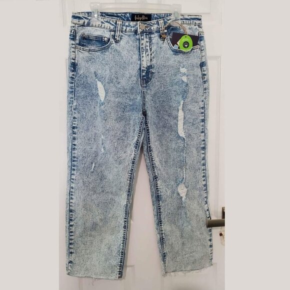 Indigo Rein jeans size 13/30- Straight Leg,Super High Rise, Ankle,Organic Cotton - Picture 1 of 4